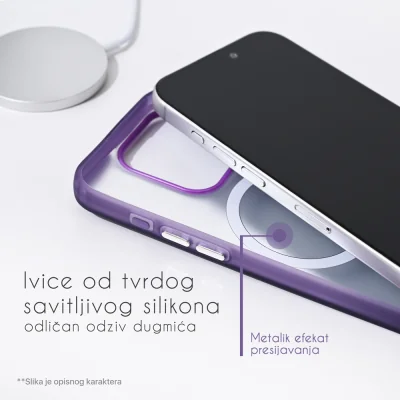 Torbica Magsafe Clear za iPhone 13 6.1 srebrna