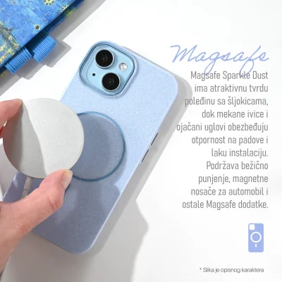 Torbica Magsafe Sparkle Dust za iPhone 17 Pro Max 6.9 zlatna