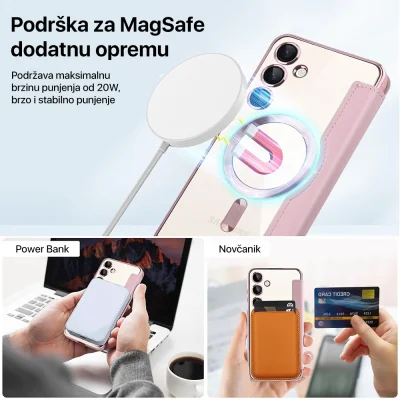 Torbica Magsafe Lux Bi Fold za Samsung A376B Galaxy A37 roze