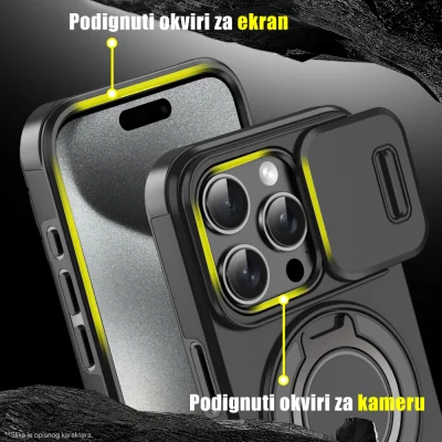 Torbica CamShield Ring stand za Samsung A576B Galaxy A57 5G crna