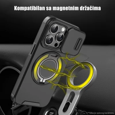 Torbica CamShield Ring stand za Samsung A576B Galaxy A57 5G crna