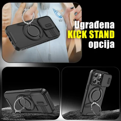 Torbica CamShield Ring stand za Samsung A576B Galaxy A57 5G crna