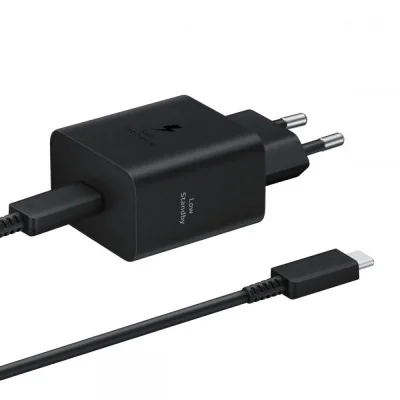 Kućni punjač PD Fast charger 45W redizajn za Samsung sa PD Type C kablom CE crni