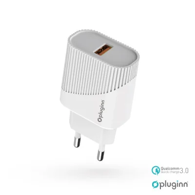 Kućni punjač Pluginn PI-D52S, QC3.0 18W sa micro USB kablom beli CE