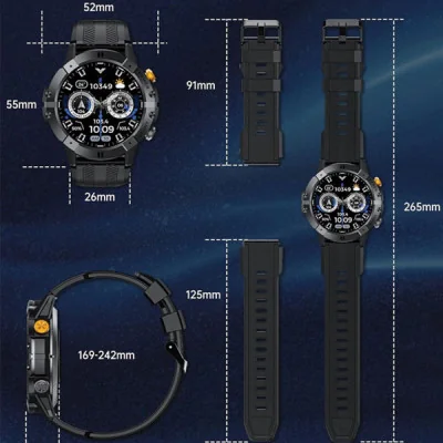Oukitel BT15 Smart Watch /410mAh/Bluetooth Calls/SpO2,Health Monitoring/Fitness