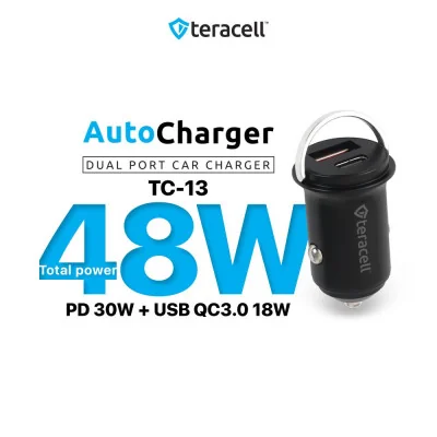Auto punjač Teracell Evolution TC-13 PD 30W USB QC3.0 18W, 48W (total) crni