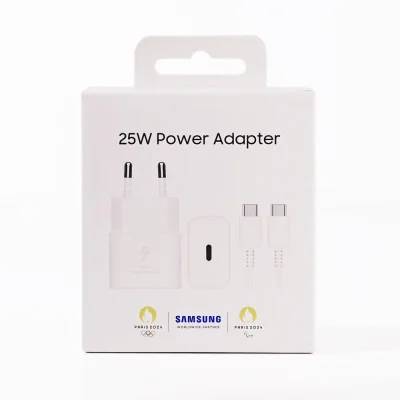 Samsung kućni punjač (USB Type-C) 3A 25W sa kablom beli