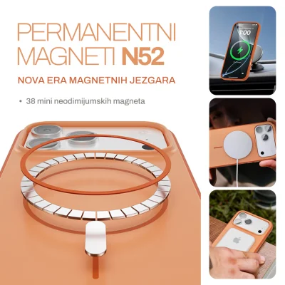 Torbica Magsafe Matte Line za iPhone 17 6.3 narandzasta