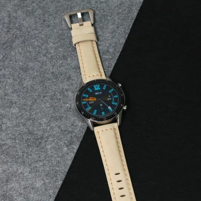 Narukvica elegant kožna za smart watch 22mm bež