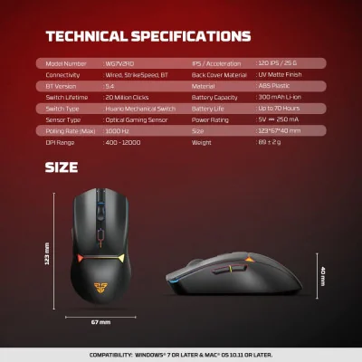 Fantech Miš Wireless Gaming WG7V2RD Crypto II beli