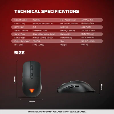 Fantech Miš Wireless Gaming WG9RD Kanata pink