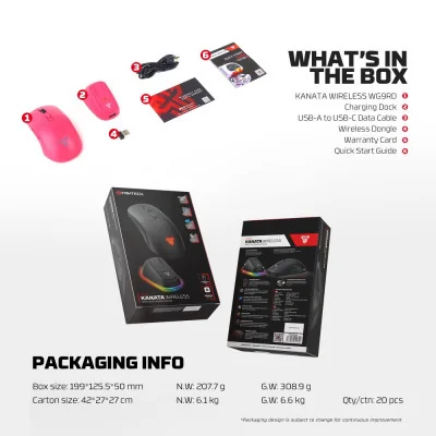 Fantech Miš Wireless Gaming WG9RD Kanata pink