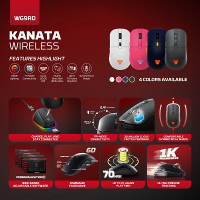 Fantech Miš Wireless Gaming WG9RD Kanata pink