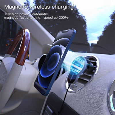 Magsafe Auto punjači Phone magnetic 15W crni