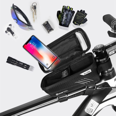 Torba/držač za mobilni telefon za bicikl Wild man crna