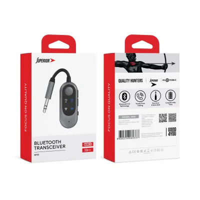 Bluetooth Transceiver Superior W10 AUX 3.5mm crni