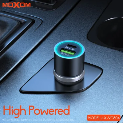 Auto punjač Moxom LX-VC804 PD+QC 38W crni