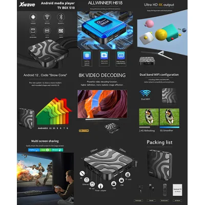 Xwave TV BOX 510 Smart TV 8K/Android 12/4GB/64GB