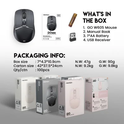 Miš Wireless Fantech W605 GO roze