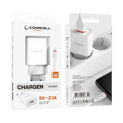 COMICELL Kućni Punjač Superior CO-DC21 2.1A Lightning, bela