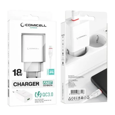 COMICELL Kućni Punjač Superior CO-BA21A Fast QC3.0 18W 3A Micro USB, bela