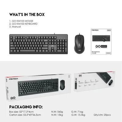 Fantech GO KM-103 Combo miš i tastatura crni