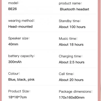 XO Bluetooth slušalice dečija XO-BE26 crne