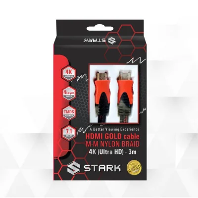 Kabl STARK HDMI M-M pozlaćeni 4K pleteni 3m