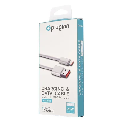 Pluginn Data kabl fast 25W USB na micro USB 1m beli
