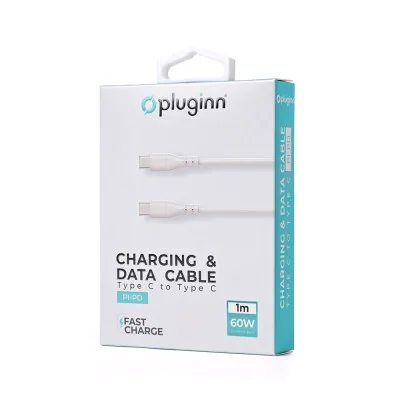 Pluginn Data kabl PI-PD 60W Type C na Type C beli 1m