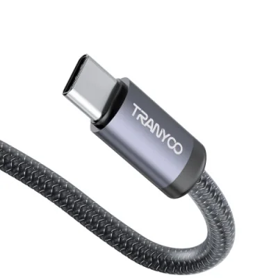 TRANYOO USB Data kabl ojačan metalni USB na Type C 1m CRNI