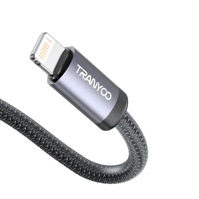 TRANYOO kabl  crni ojačan metalni Type C na Lightning 36W 1 m